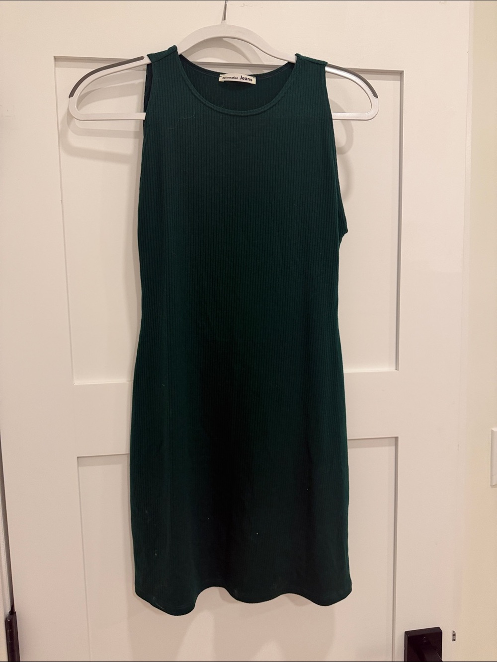 Reformation Ribbed Tank Dress - Teal Green